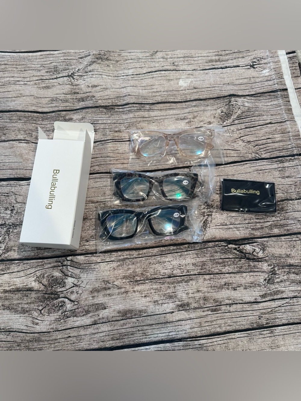 Amazon Bullabulling +1.0 Reading Glasses Trio Clear & Black Frames, NWT